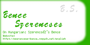 bence szerencses business card